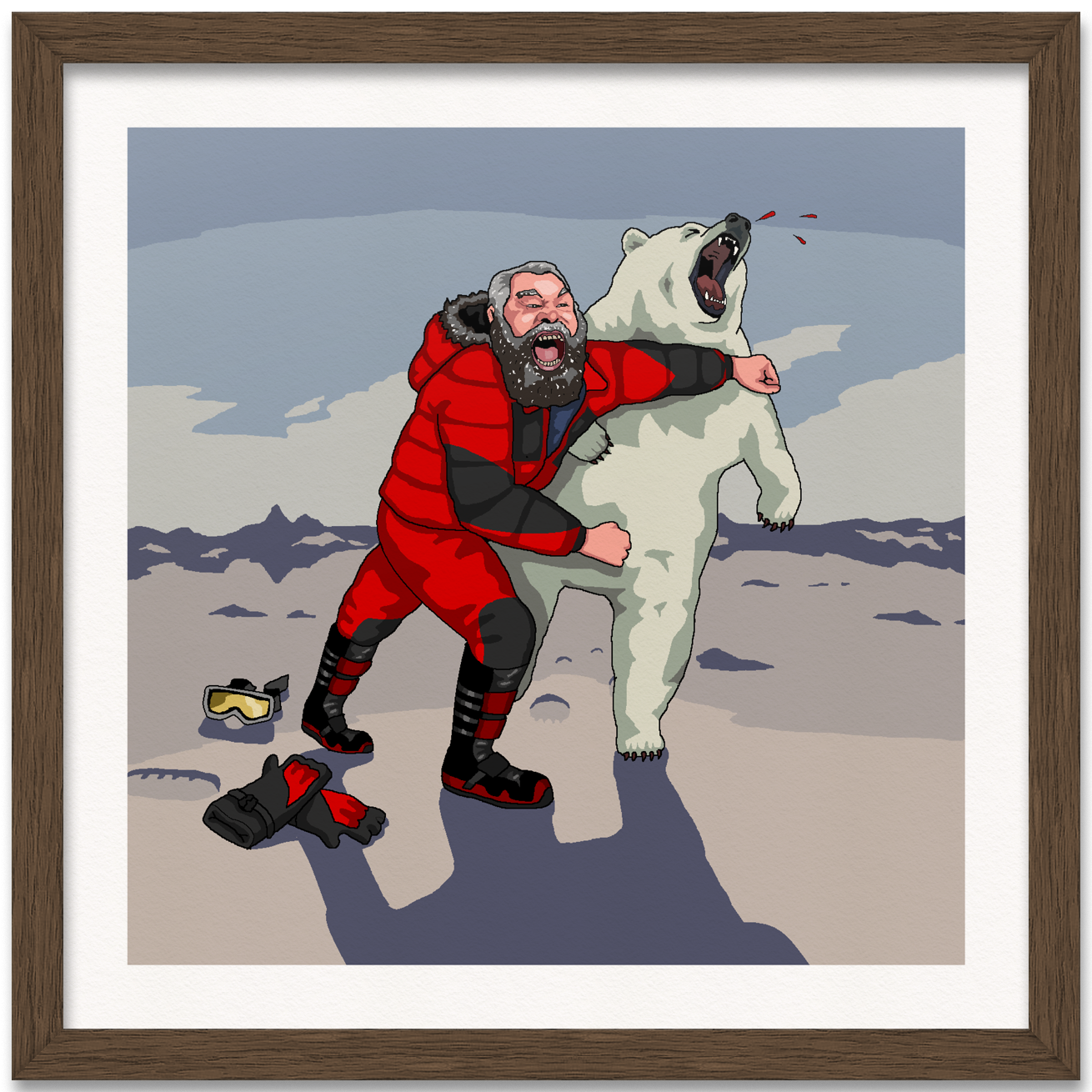 Brian Blessed Punching A Polar Bear Art Print
