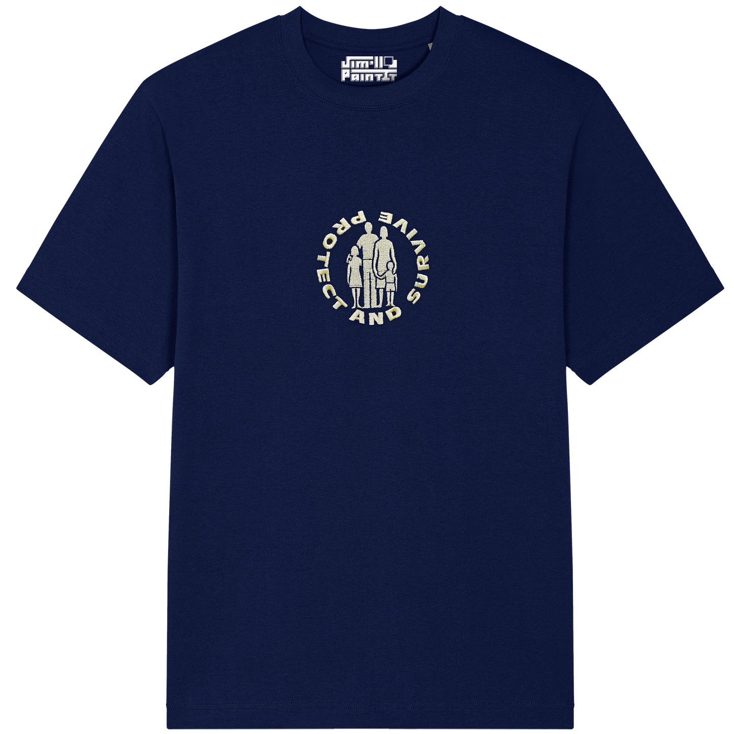 Protect and Survive - Embroidered Heavy Weight T-shirt
