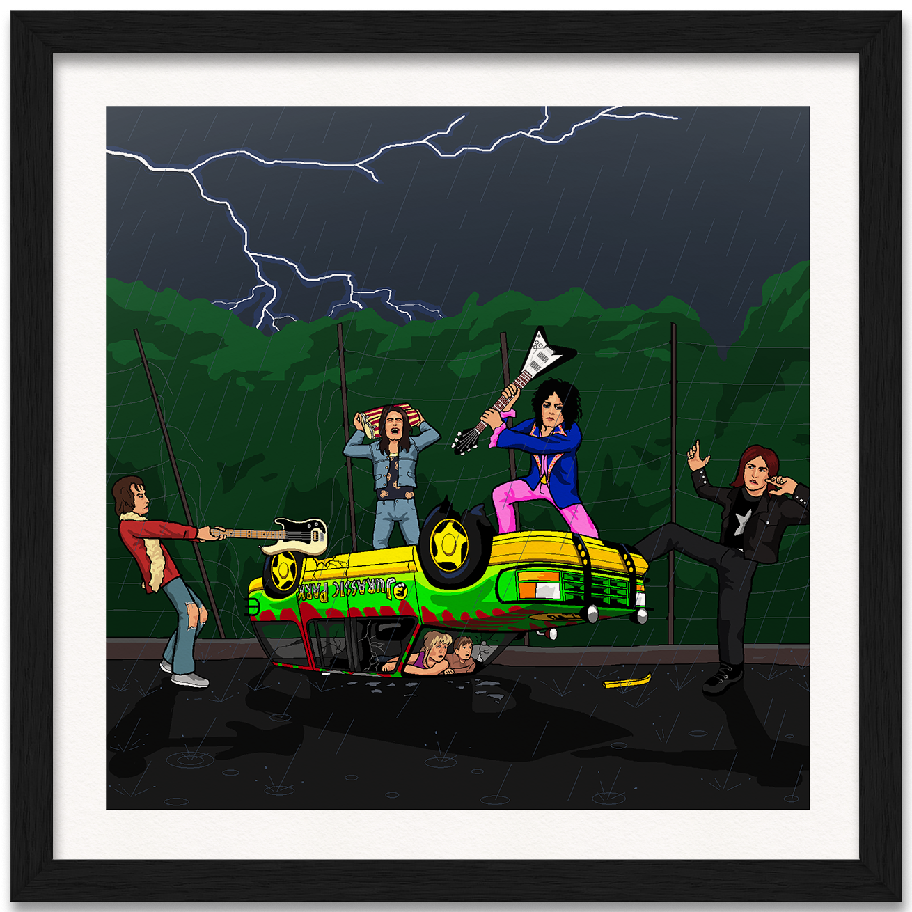 T-Rex Attack Art Print