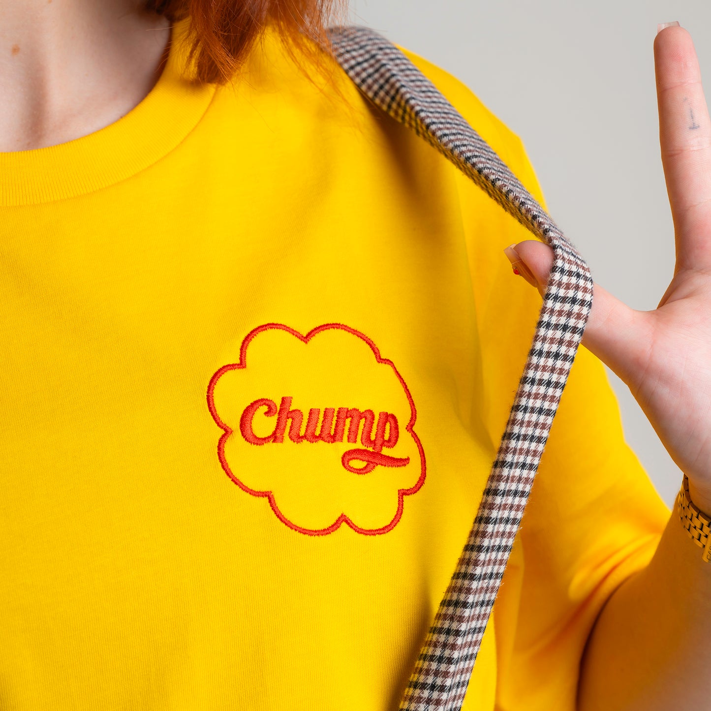 Chump - Yellow Unisex Embroidered T-shirt