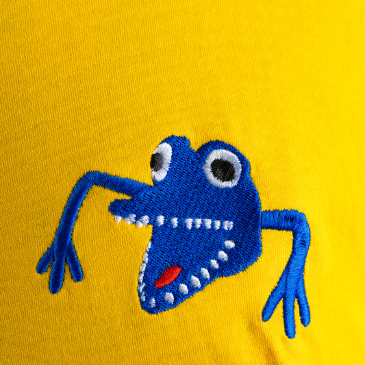 Finger Thing - Yellow Unisex Embroidered T-shirt