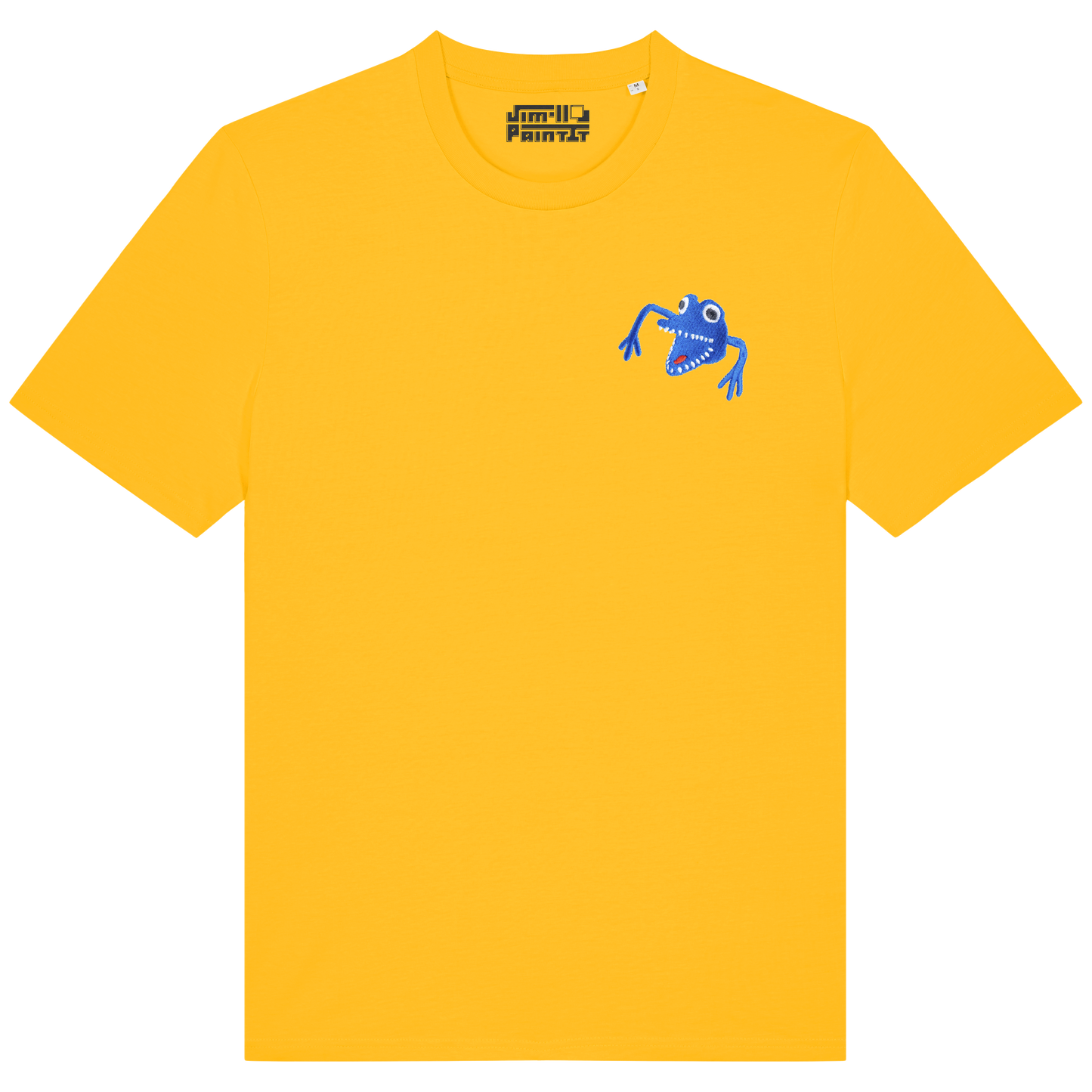 Finger Thing - Yellow Unisex Embroidered T-shirt