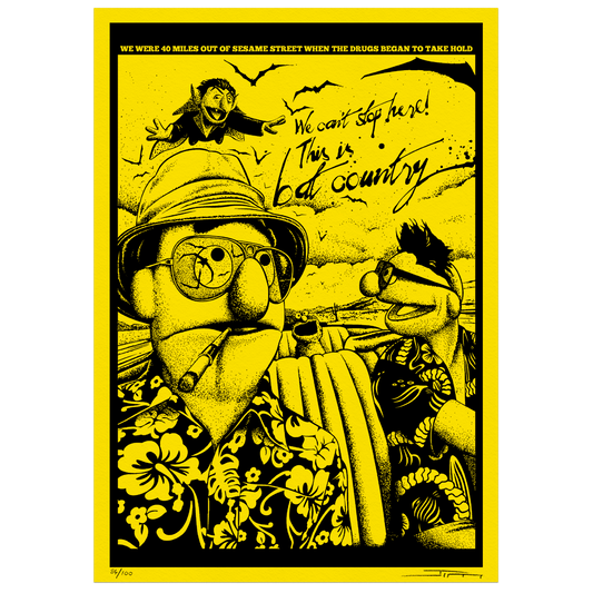 Bat Country - Ltd Yellow Risograph Print