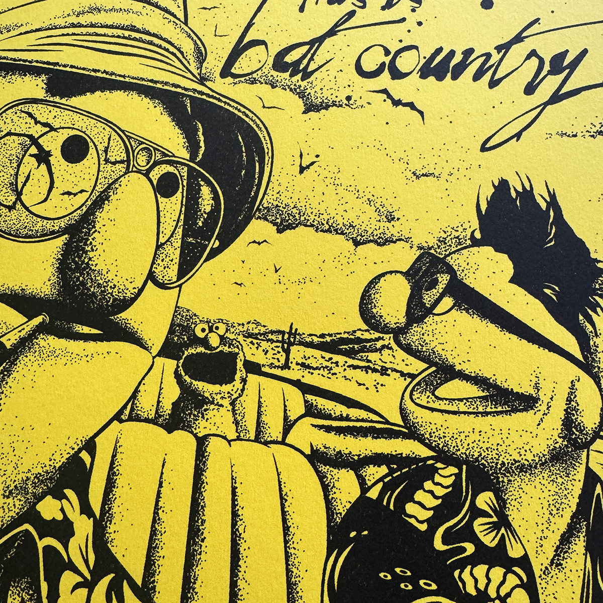 Bat Country - Ltd Yellow Risograph Print