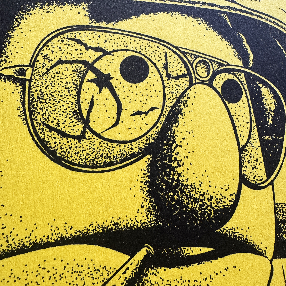 Bat Country - Ltd Yellow Risograph Print