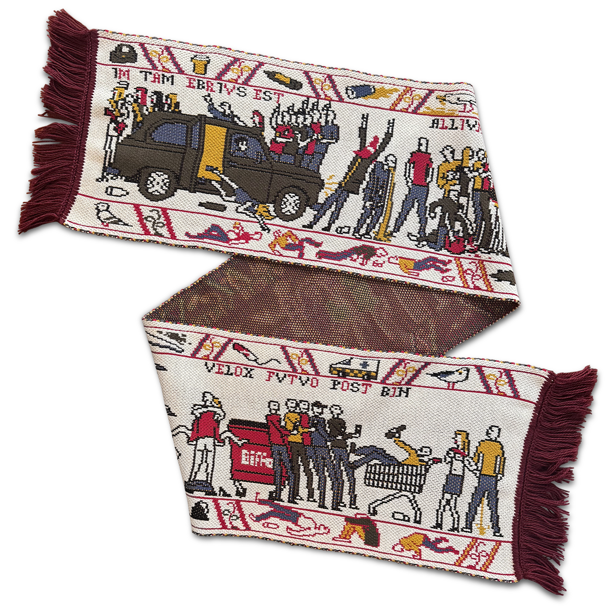 Bayeux Kicking Out Time - Giant Knitted Scarf