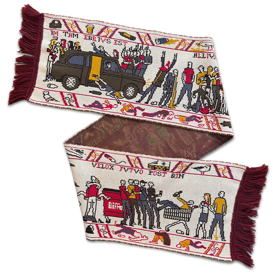 Bayeux Kicking Out Time - Giant Knitted Scarf