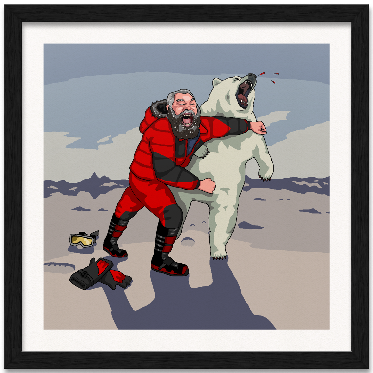 Brian Blessed Punching A Polar Bear Art Print