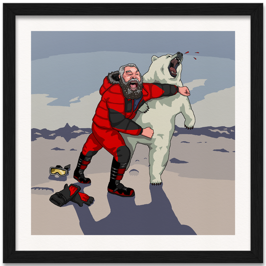 Brian Blessed Punching A Polar Bear Art Print