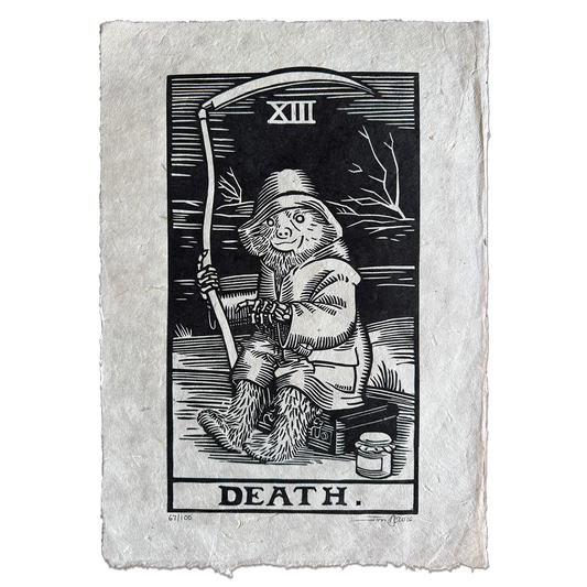 Jim x Anna Lansley: Death Linocut Print