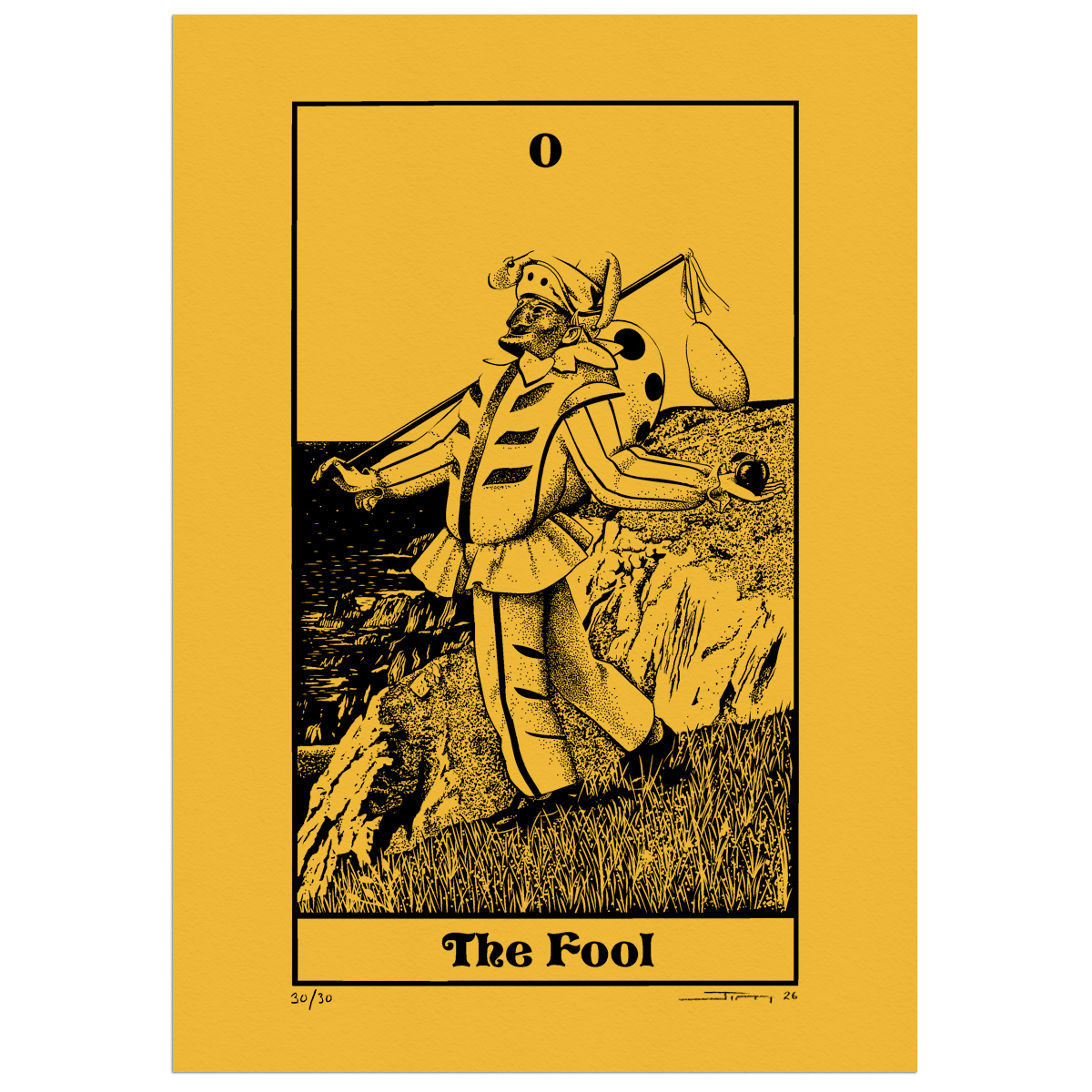 The Fool - Ltd Yellow Risograph Print