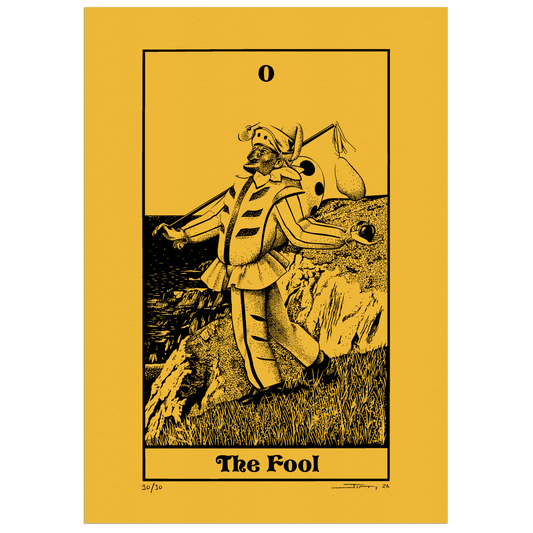 The Fool - Ltd Yellow Risograph Print