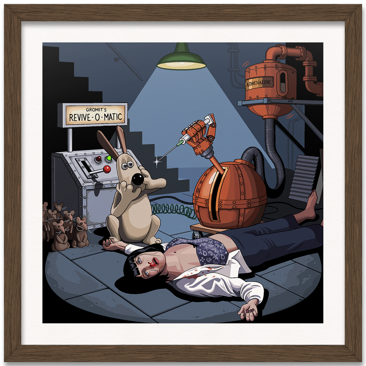 Mia Wallace & Gromit Art Print