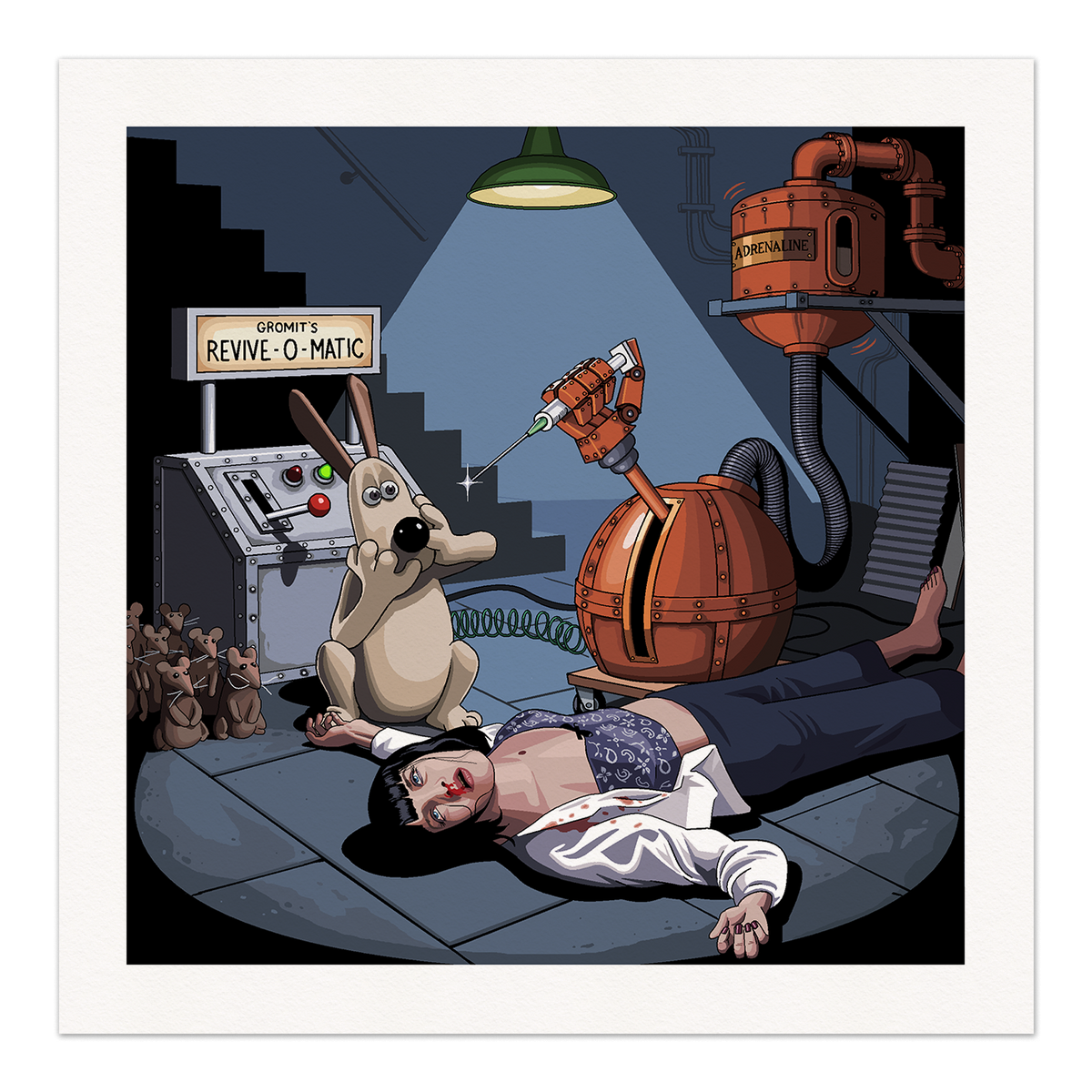 Mia Wallace & Gromit Art Print