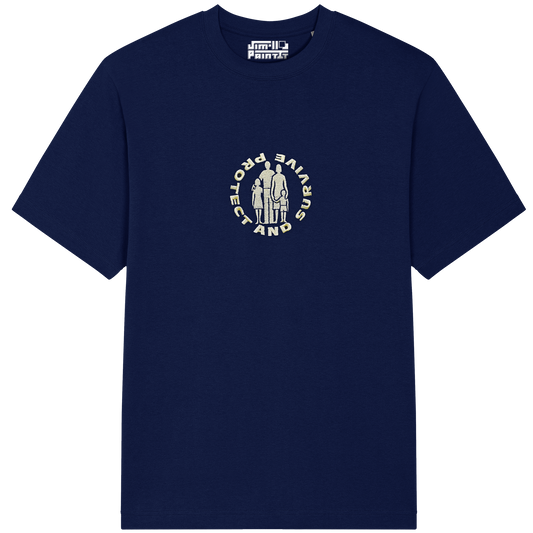 Protect and Survive - Embroidered Heavy Weight T-shirt
