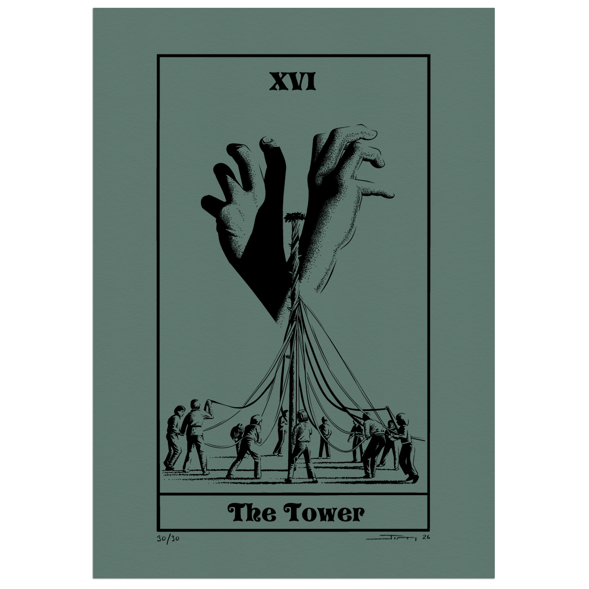 The Tower - Ltd Green Risograph Print