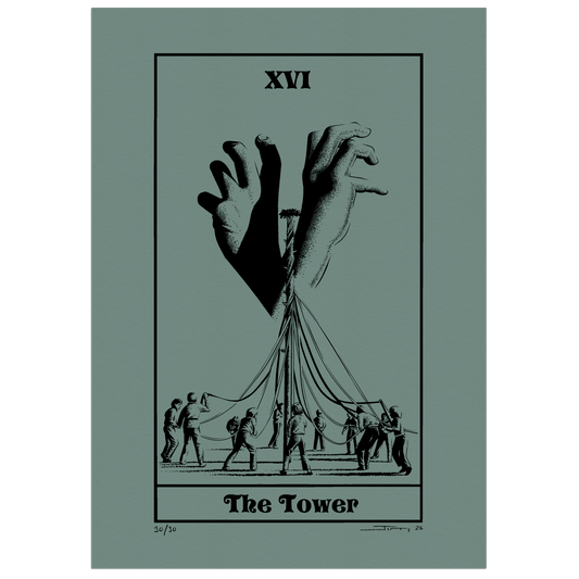 The Tower - Ltd Green Risograph Print