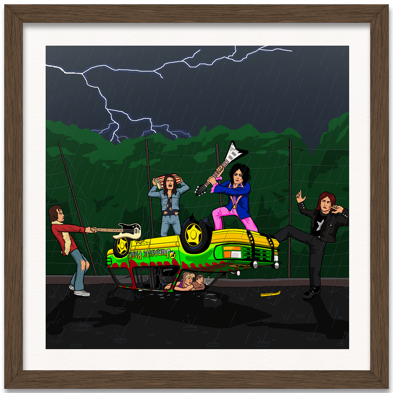 T-Rex Attack Art Print