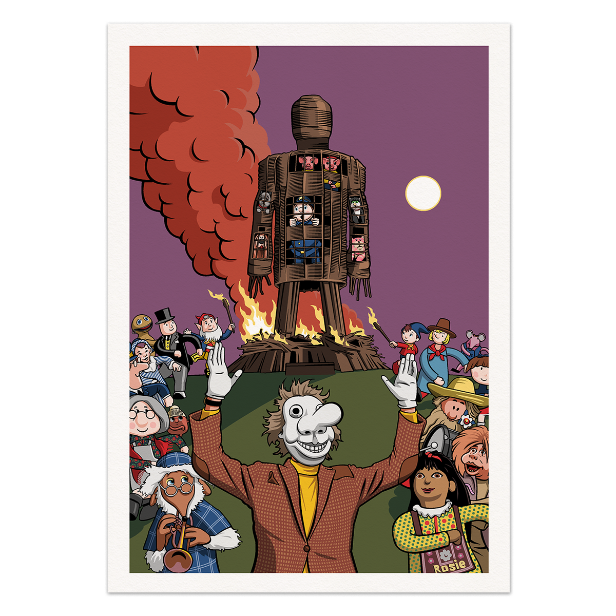 Wicker Man Plod Art Print - Purple Edition